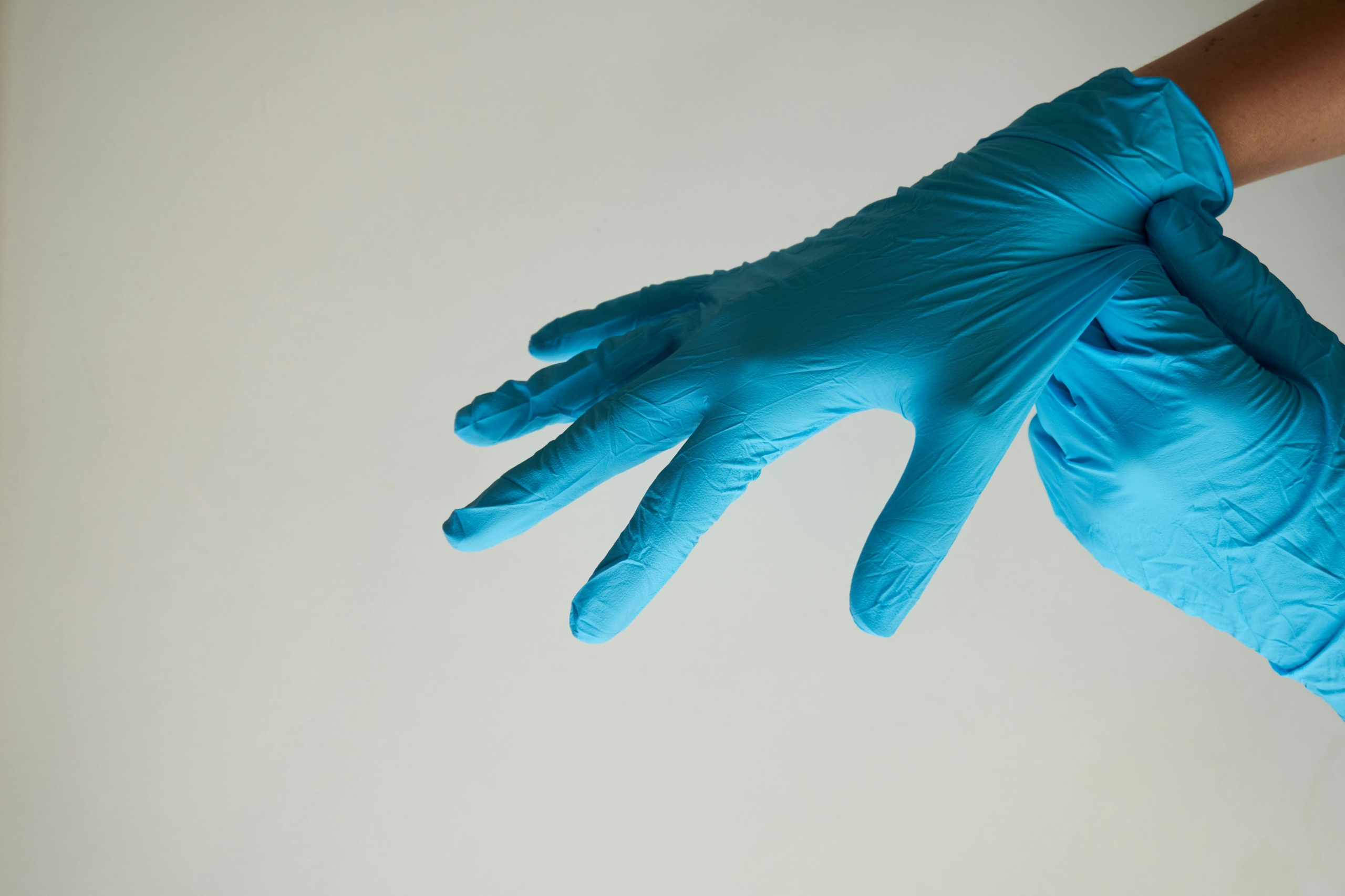 Disposable gloves scaled